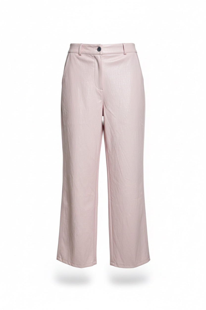 Pantalone ecopelle pink
