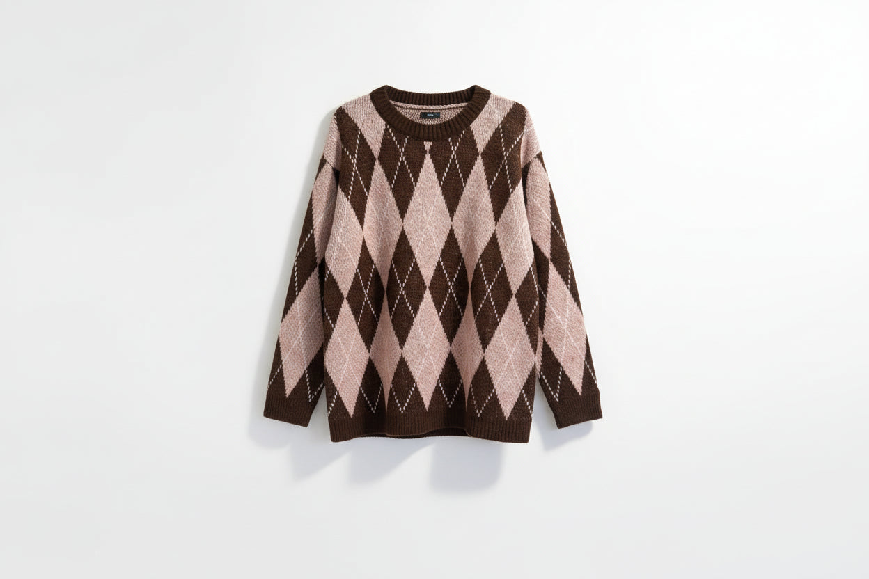 Maglione rombi pink