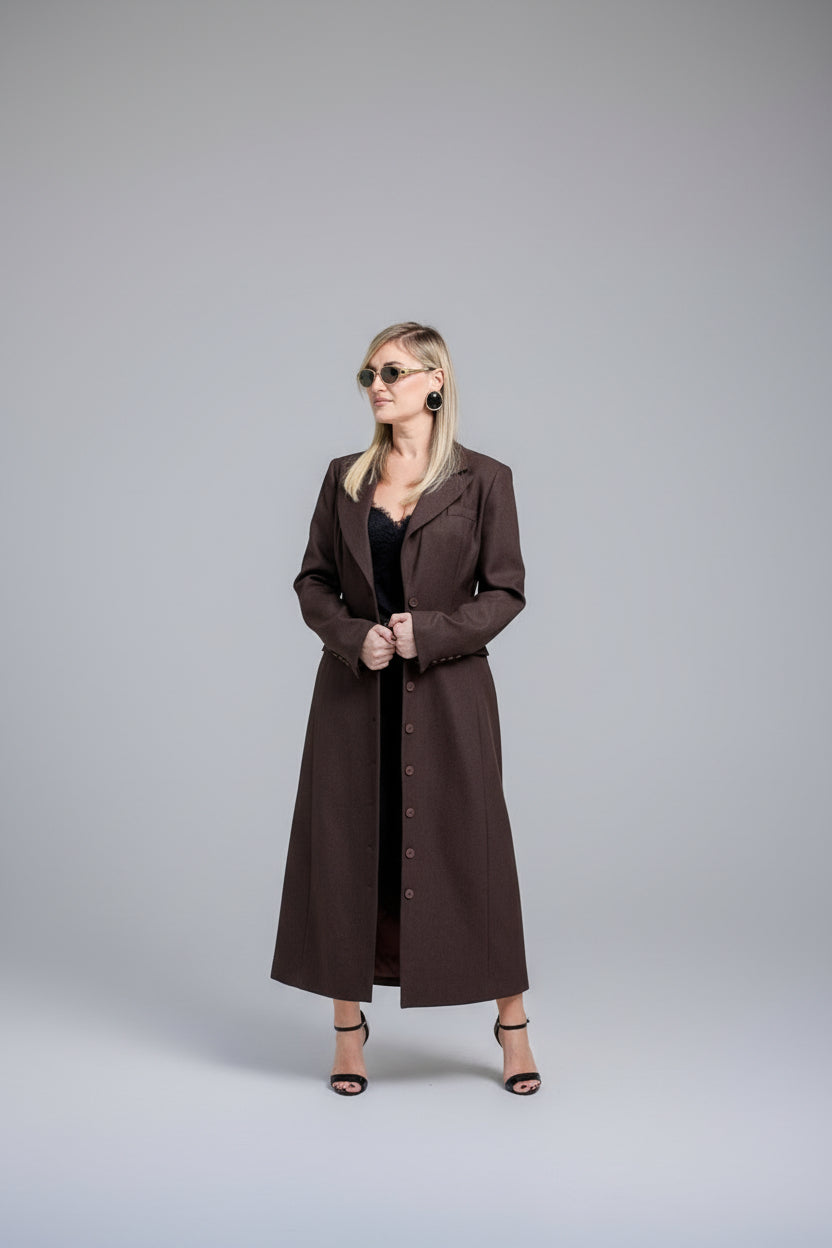Cappotto lungo coffee
