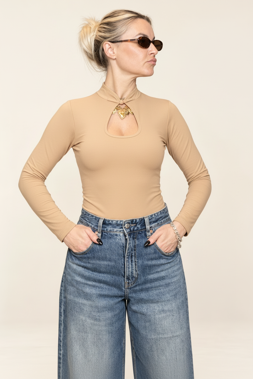 Body Audrey con scollo a goccia