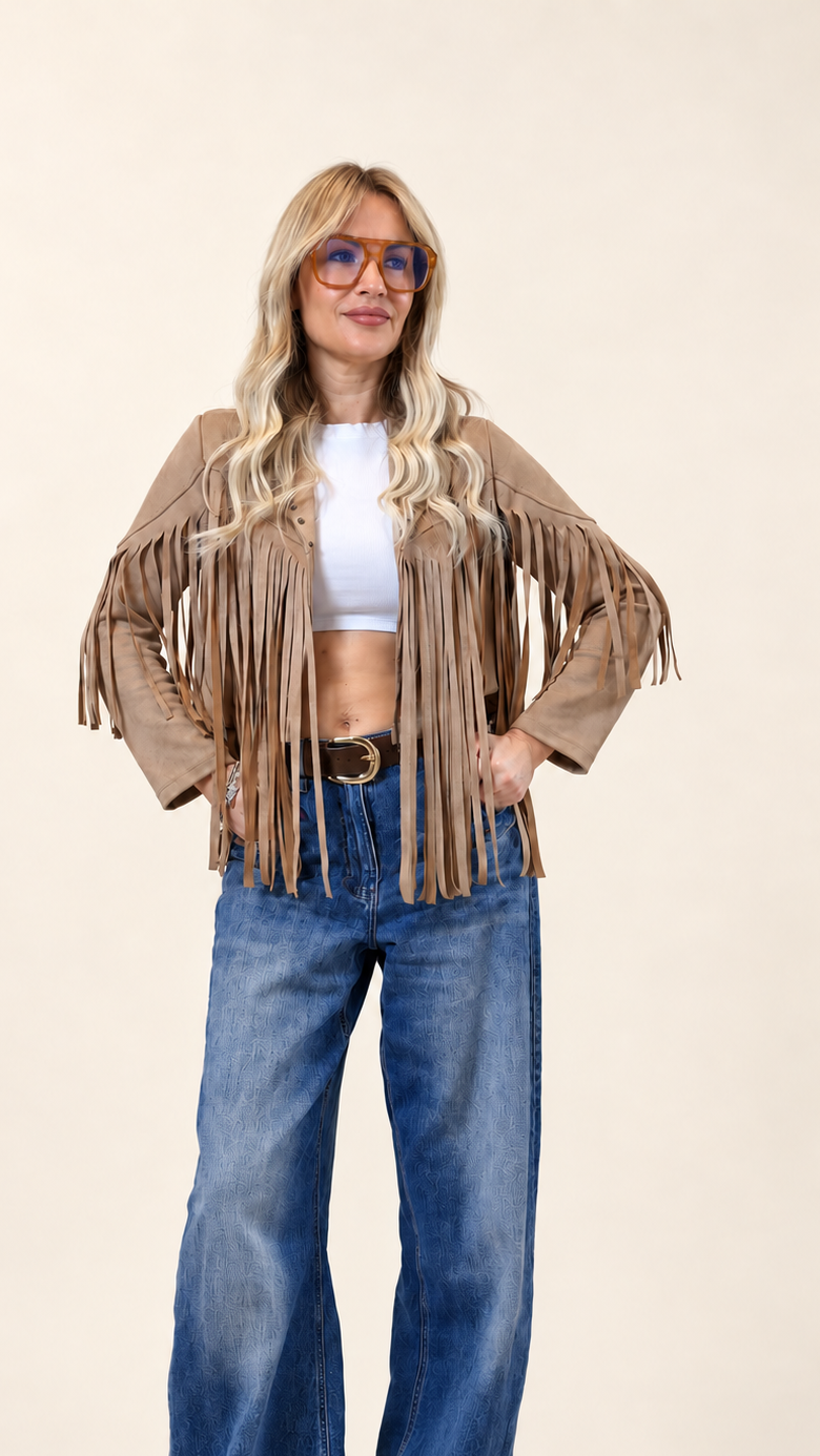 Suede fringe jacket