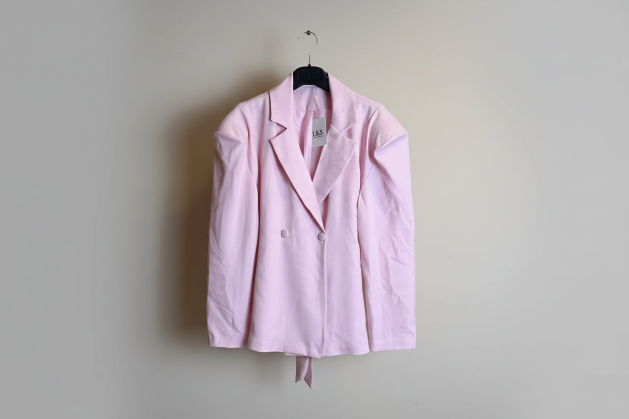 Blazer doppio petto spalline nero